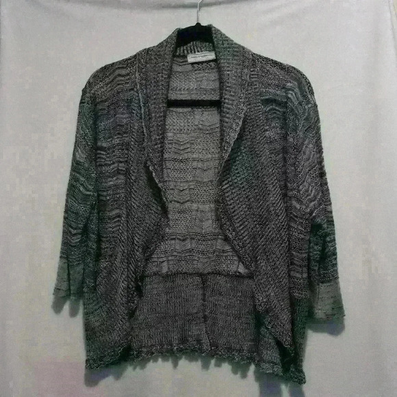 Jamie Nicole collection open cardigan  vest black gray knit lightweight boho M/L - Picture 1 of 6